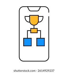 championship mobile app line icon vector. championship mobile app sign. isolated symbol illustration