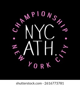 CHAMPIONSHIP  NEW YORK CITY, Graphic design print sports t-shirt fashion, illustration, vector, posters, cards, stickers, mug