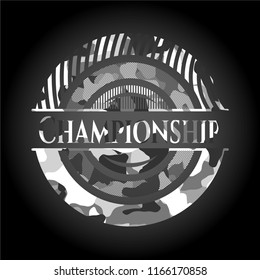 Championship on grey camo pattern