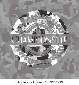 Championship on grey camo pattern