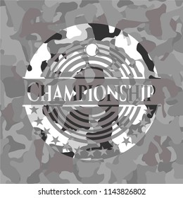 Championship on grey camouflage pattern