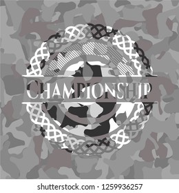Championship on grey camouflage pattern