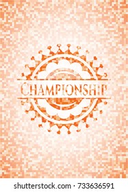 Championship orange mosaic emblem