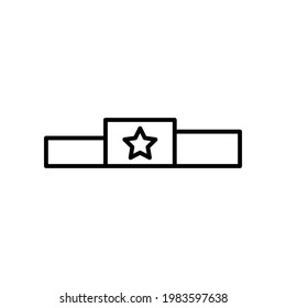championship podium line icon. winner. simple illustration. Editable stroke. Design template vector