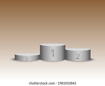 Championship podium on a brown background