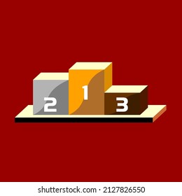 Championship podium stage. Vector illustration news, infographic design, statistic
