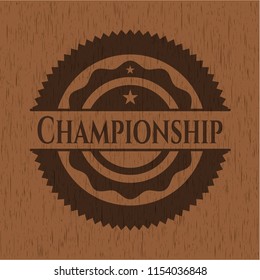 Championship realistic wooden emblem
