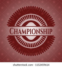 Championship red emblem. Retro