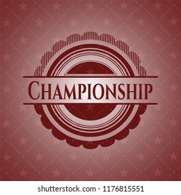 Championship red emblem. Retro