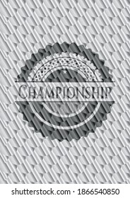 Championship silver color badge or emblem. Scales pattern. Vector Illustration. Detailed. 