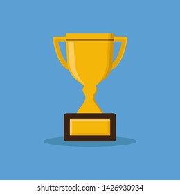 Championship trophy icon flat design vector illustration