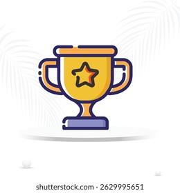 championship trophy icon, medal color vector