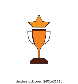 Championship trophy icon on white background. Educational, sports, trophy icon vector.