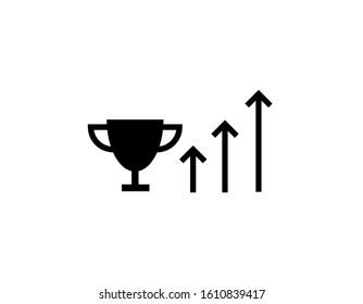 championship trophy, increase winner vector icon in white background 