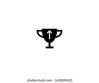 championship trophy, increase winner vector icon in white background 