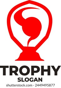 Championship Trophy Logo Champion Award Winner Trophy Design Vector Icon Template