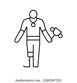 championship winner handicapped athlete line icon vector. championship winner handicapped athlete sign. isolated contour symbol black illustration