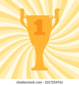 Championship winner trophy cup for first place. Vector illustration.