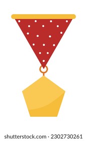 Championship winner trophy gold medal award illustration isolated on white background. Gold championship or competition winner trophy awards, number one, and cup in a concept of awarding prizes