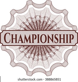 Championship written inside rosette