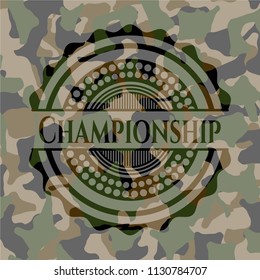Championship written on a camouflage texture