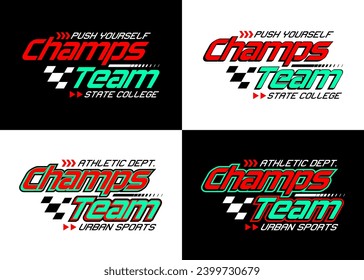 Ilustración vectorial de diseño de tipografía de equipo de Champs