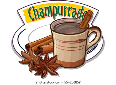 Champurrado - traditional mexican chocolate drink - vector