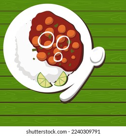 chana masala flat style illustration vector design