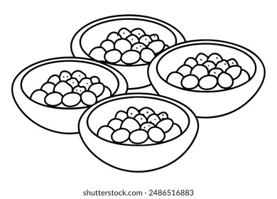 Chana masala line art design sophisticated hand drawing