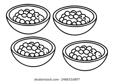 Chana masala line art design intricate hand drawing