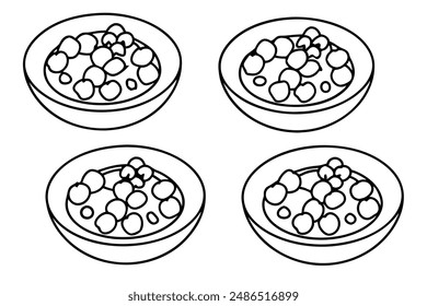 Chana masala line art design exquisite illustration artwork