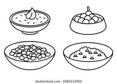 Chana masala line art design elegant drawing illustration