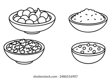 Chana masala line art design delightful drawing artwork