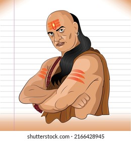 Chanakya - The Teacher a great Indian Teacher - Vector - illustration, Philosopher, Economist. Royal Advisor of King Chandragupta Maurya - Chanakya Niti