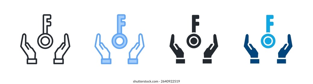 Chance And Access Icon Set Multiple Style. Design In Outline, Blue, Glyph, Dualtone