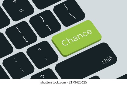 Chance button computer keyboard key  Simple style
