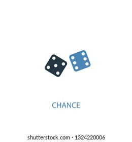 chance concept 2 colored icon. Simple blue element illustration. chance concept symbol design. Can be used for web and mobile UI/UX