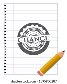 Chance emblem draw with pencil effect. Vector Illustration. Detailed.
