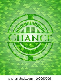 Chance green mosaic emblem. Vector Illustration. Detailed.