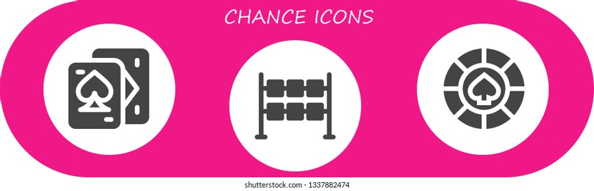 chance icon set. 3 filled chance icons.  Simple modern icons about  - Playing cards, Dice, Casino