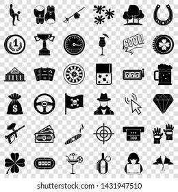 Chance icons set. Simple style of 36 chance vector icons for web for any design
