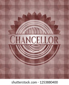 Chancellor red geometric pattern emblem. Seamless.