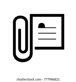 Chancery icon. work space. Clip with note vector