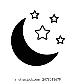 chand raat icono con fondo blanco Vector ilustración de stock