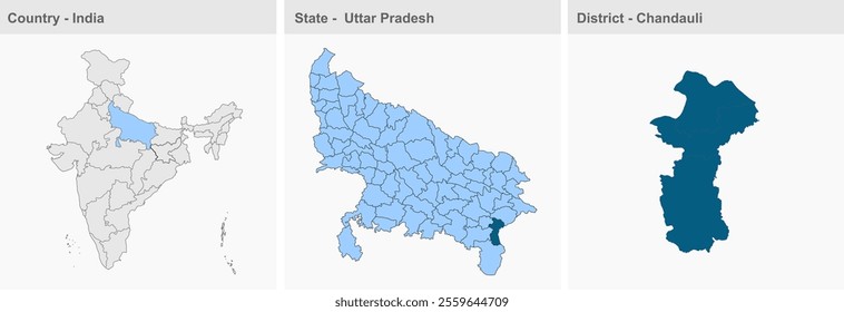 Chandauli Distract map, Chandauli District, Uttar Pradesh State, Republic of India, Government of  Uttar Pradesh, Indian territory, Eastern India, politics, village, tourism