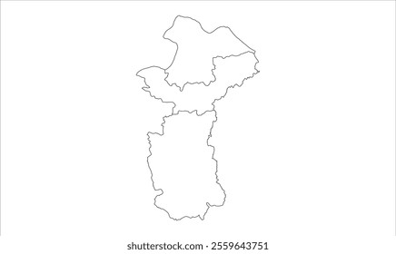 Chandauli Distract map outline, Chandauli District, Uttar Pradesh State, Republic of India, Government of  Uttar Pradesh, Indian territory, Eastern India, politics, village, tourism