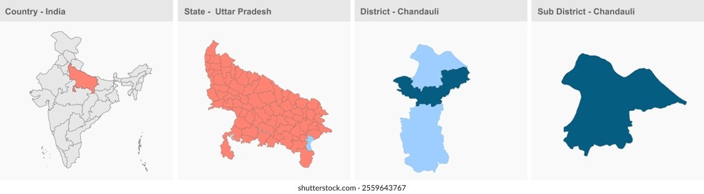 Chandauli map, Chandauli District, Uttar Pradesh State, Republic of India, Government of  Uttar Pradesh, Indian territory, Eastern India, politics, village, tourism