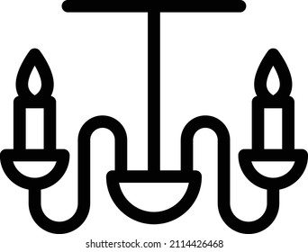 Chandeiler Vector illustration on a transparent background.Premium quality symmbols.Stroke vector icon for concept and graphic design.