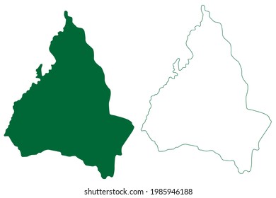 Chandel district (Manipur State, Republic of India) map vector illustration, scribble sketch Chandel map