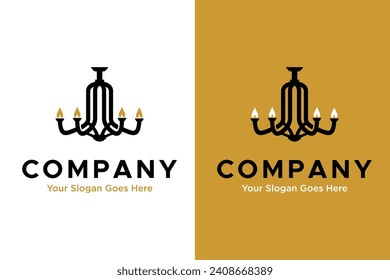 chandelier black illustration vector logo design